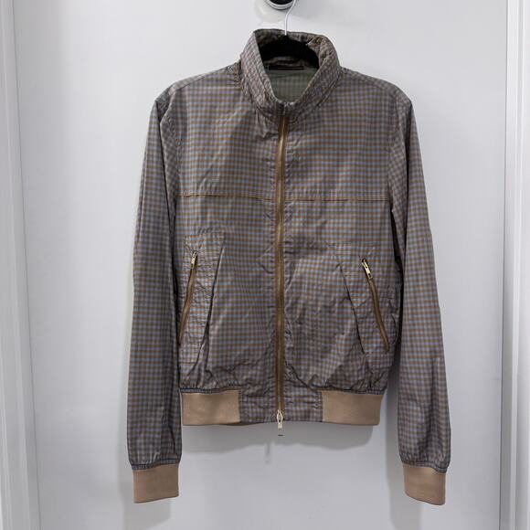 Valentino Nylon Check Pattern Bomber Jacket Italy Size 46 / US 36 - Picture 1 of 13